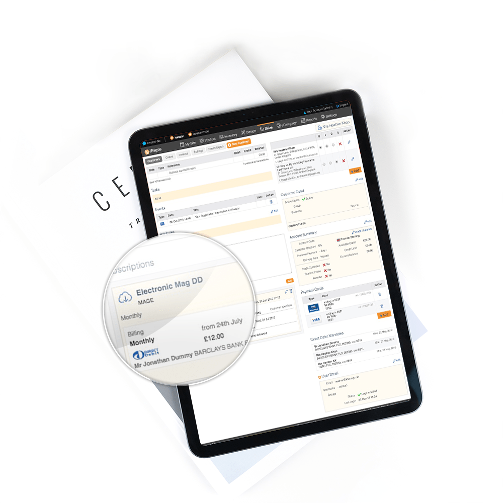 customer screen to manage subscriptions Khooscriptions